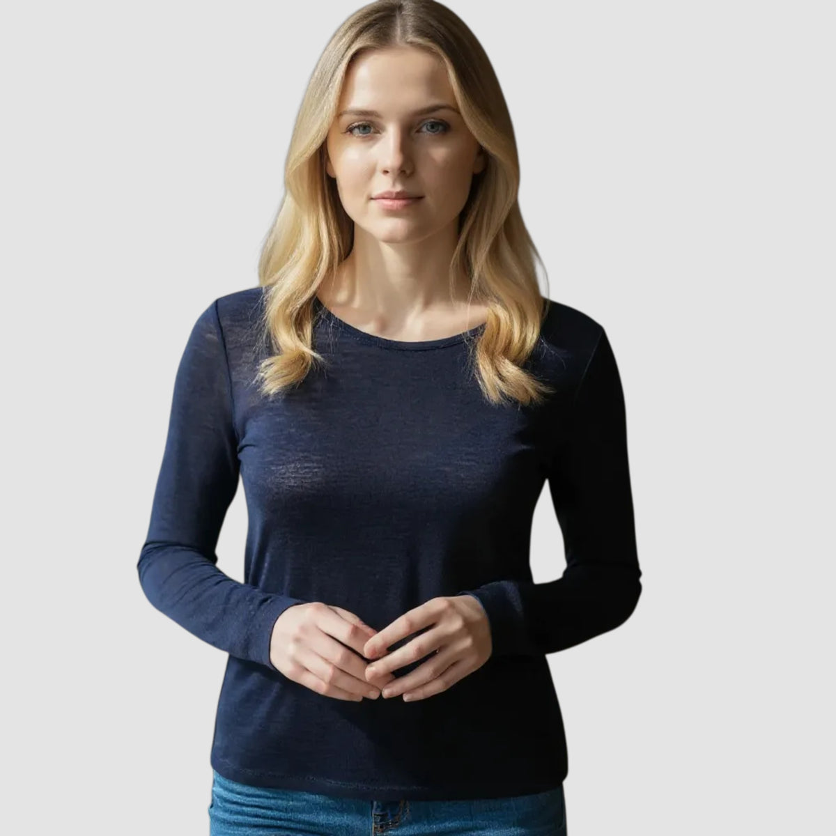 MySublyme Women's 10% Cashmere Base Layer - Blue (1412)