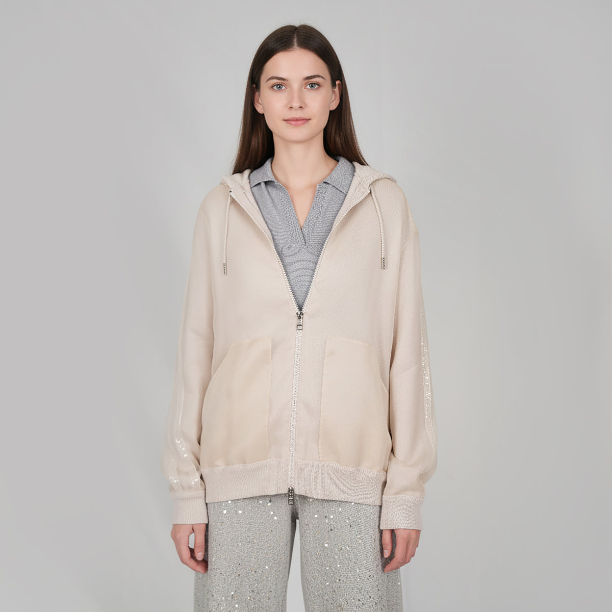 Panicale Women's Jacket- Soft Beige (D370217CA)