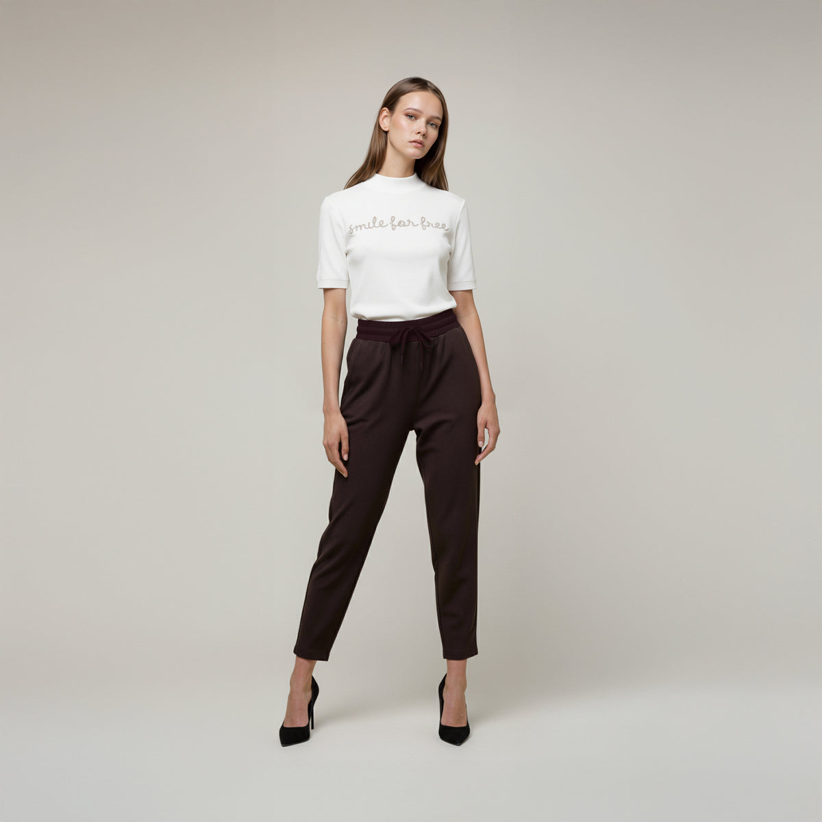 Panicale-Women's High Neck - Soft Beige (D371666L)