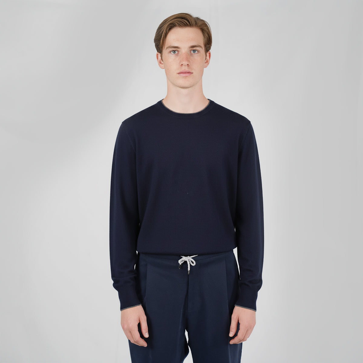 Panicale Men's Round Neck Sweater - Blue Navy (U370111GT)