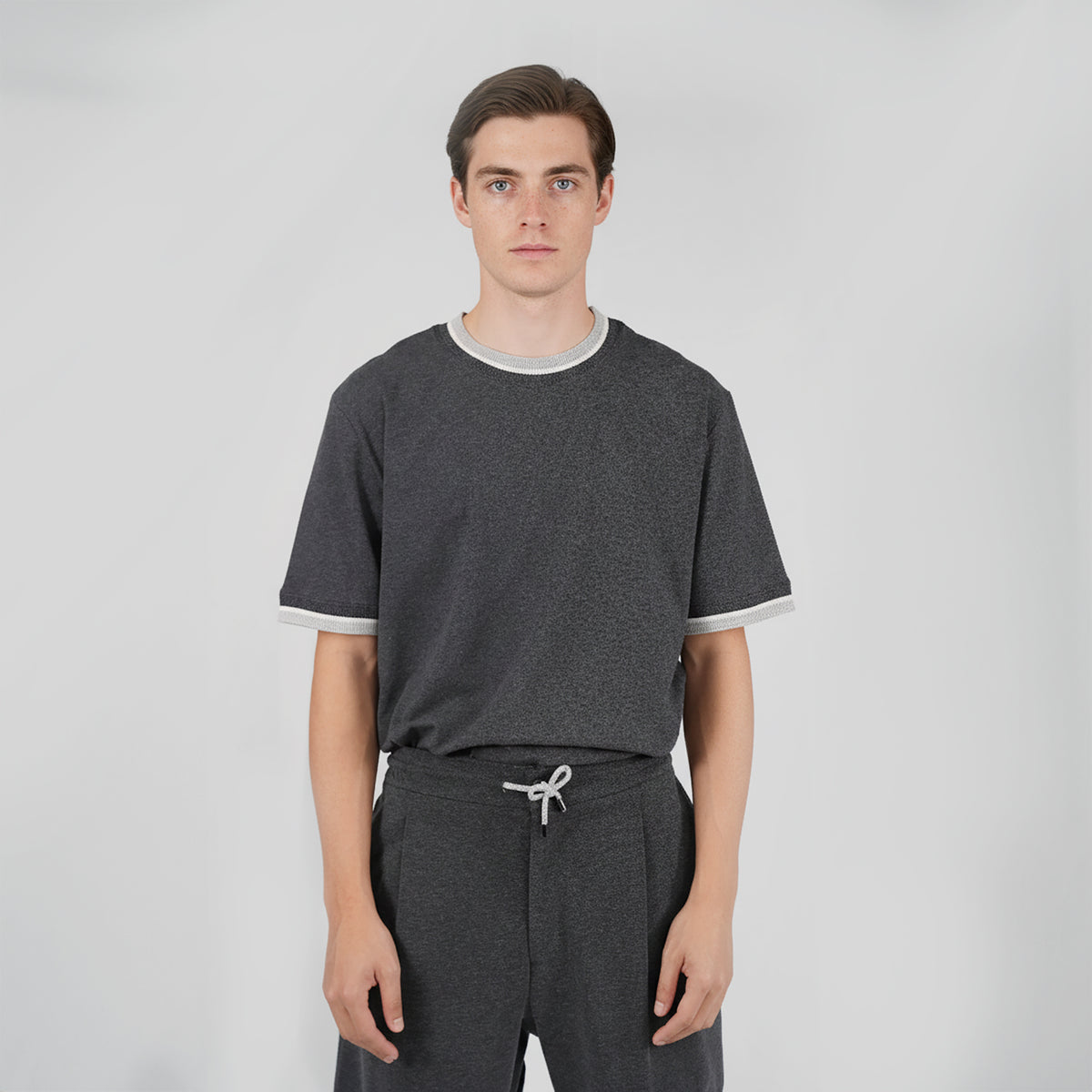 Panicale Men's Round Neck T-Shirt - Iron (U371161GM)