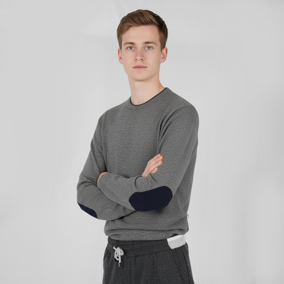 Panicale Men's Round Neck Sweater - Powder (U370111GT)