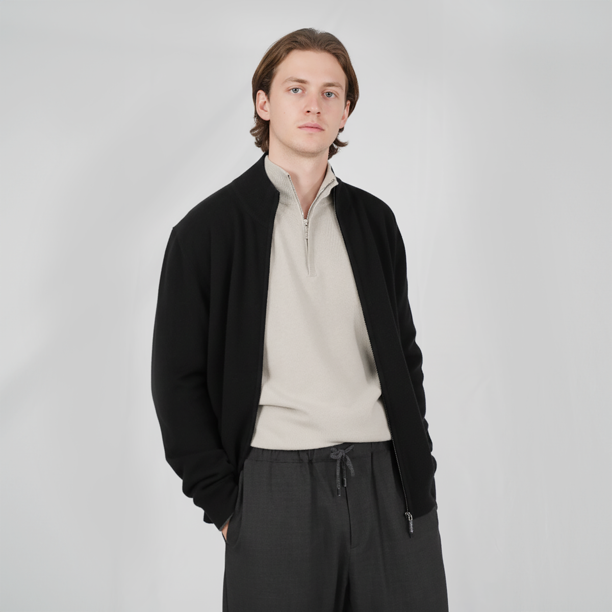 Panicale Men's Zip Jacket - Black (U370604GZ)