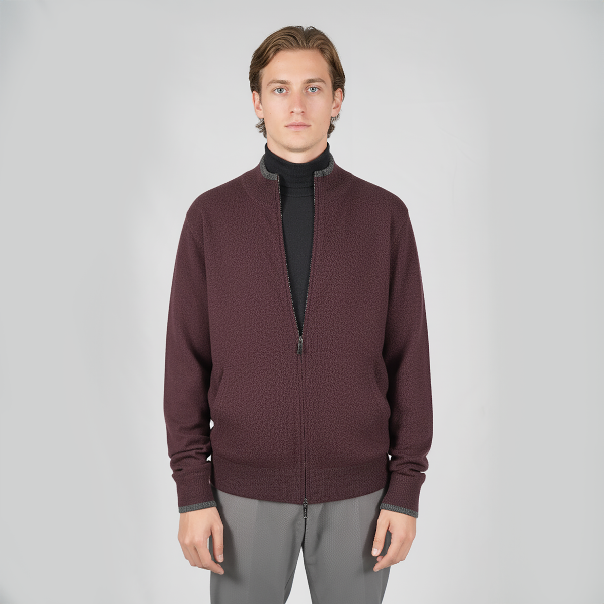 Panicale Men's Zip Jacket - Prune (U370654GZ)