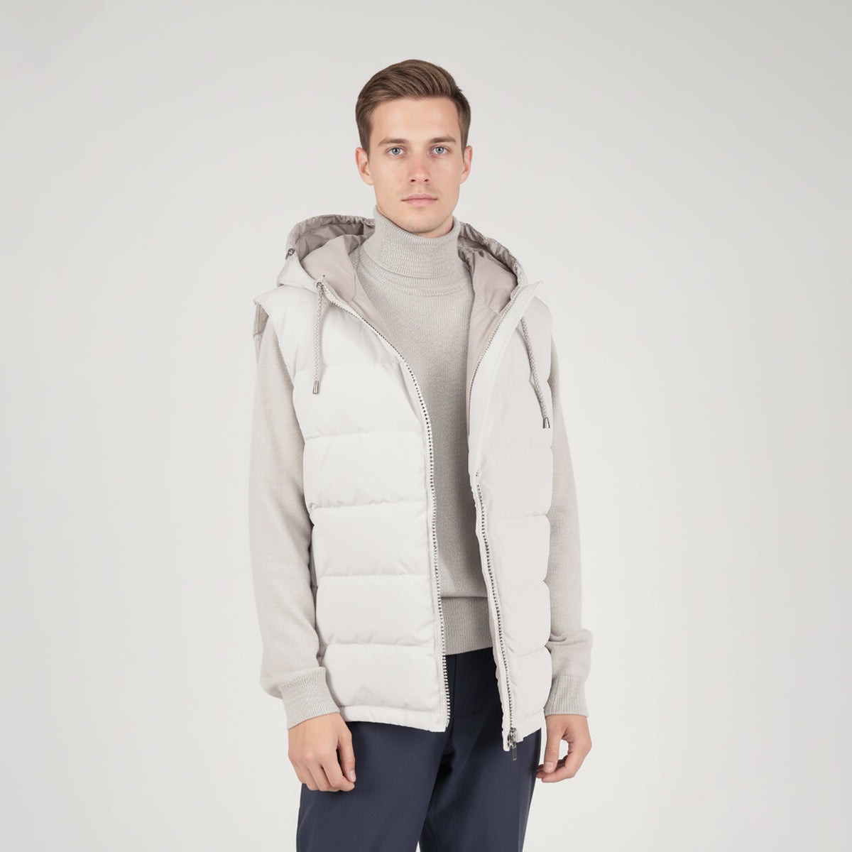 Panicale Men's Zipper Gilet - Powder (U371065GLZ)